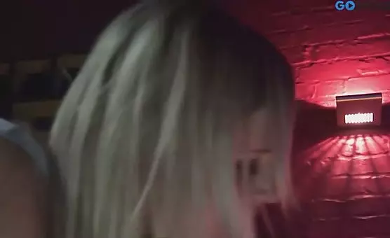 Eager Blonde Sucks in Bar for Wild Cumshot